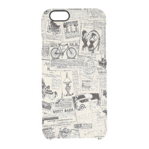 Vintage Newspaper  Clear iPhone 6/6S Case