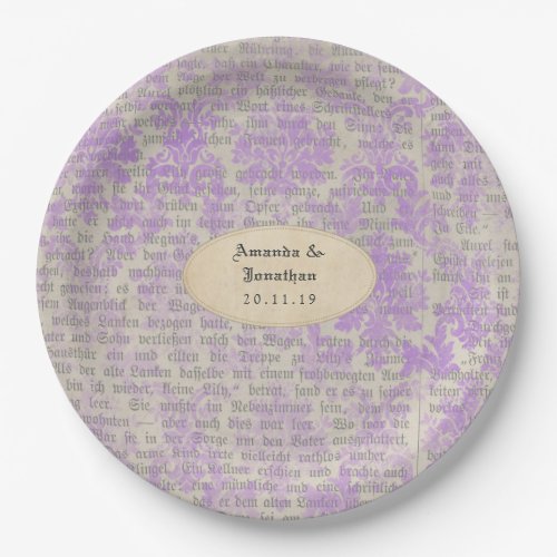 Vintage Newspaper Wedding Paper Plates