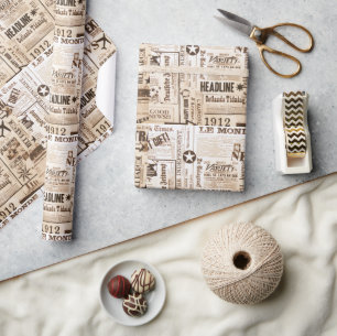 Vintage Newspaper Wrapping Paper