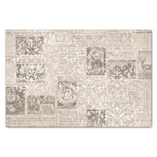 Vintage Newsprint Collage Tissue Paper