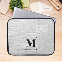 Vintage Newsprint Custom Monogram