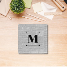 Vintage Newsprint Custom Monogram