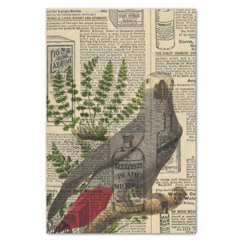 Vintage Newsprint Parrot Tissue Paper