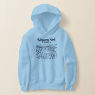 Vintage Niagara Falls 2026 Line Art Sketch Hoodie