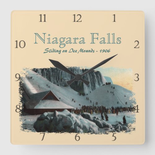 Vintage Niagara Falls Ice Mounds Custom Square Wal Square Wall Clock