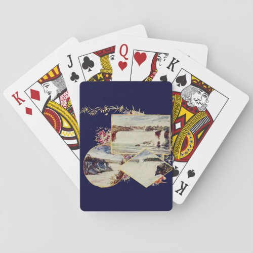 Vintage Niagara Falls Paintings Playing Cards