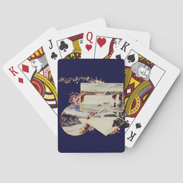 Vintage Niagara Falls Paintings Poker Cards (Back)