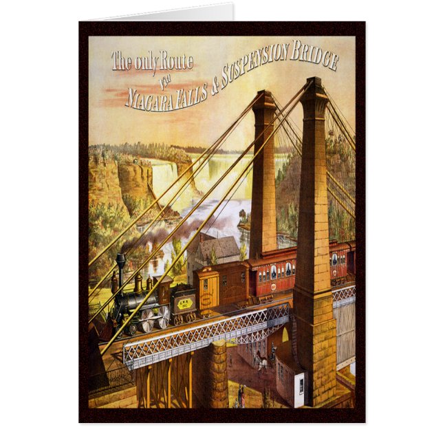 Vintage Niagara Falls Suspension Bridge Cards (Front)