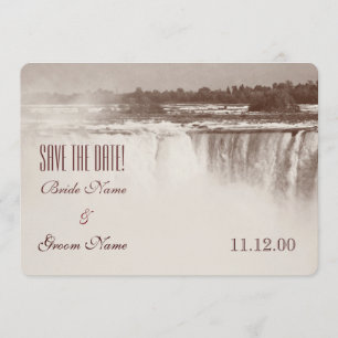 Vintage Niagara Falls wedding invite
