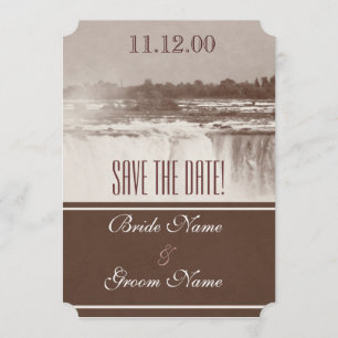 Vintage Niagara Falls wedding invite
