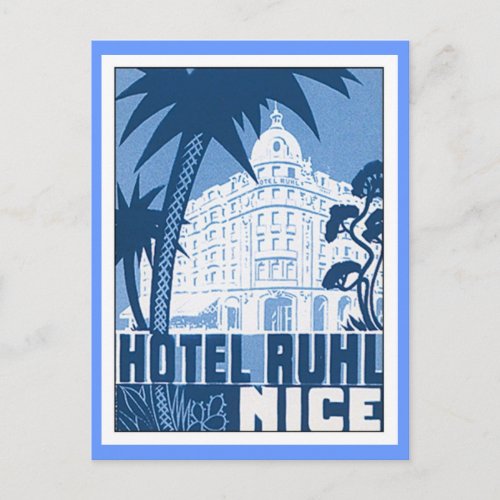 Vintage Nice France Hotel Postcard