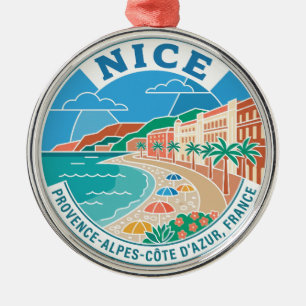 Vintage Nice France Metal Ornament