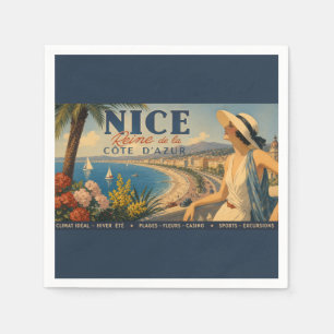 Vintage Nice Reine Cote D'Azur Napkins