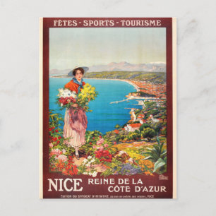 Vintage Nice Reine Cote D'Azur Postcard