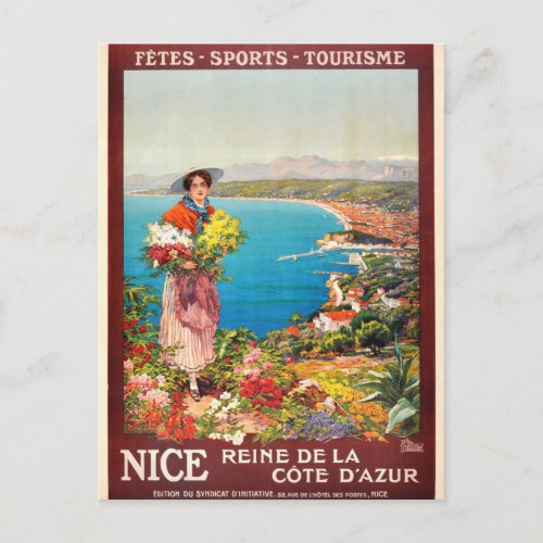 Vintage Nice Reine Cote DAzur Postcard