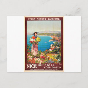 Vintage Nice Reine Cote D'Azur Postcard