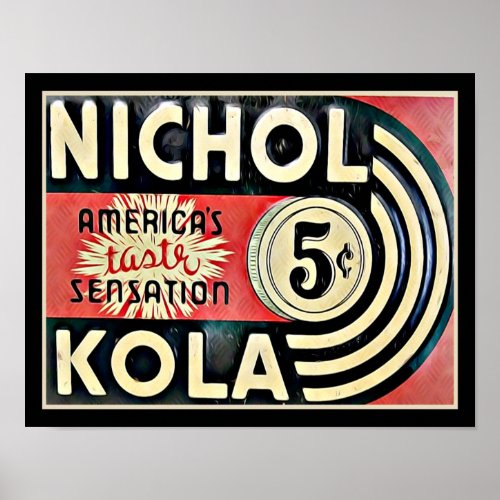 Vintage Nichol Kola Advertisement Poster