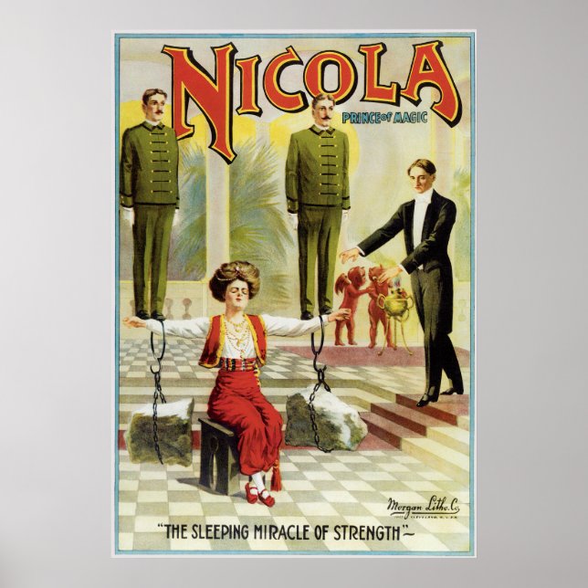 Vintage Nicola Magician Poster (Front)