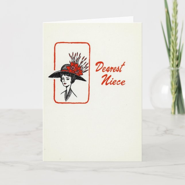 Vintage Niece Mothers Day Art Card (Front)