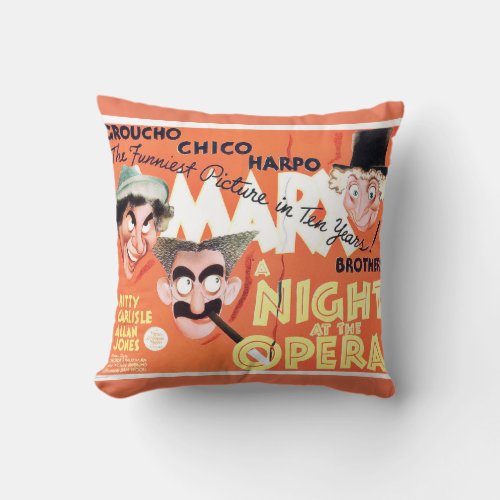 Vintage Night At The Opera Marx Brothers Pillow