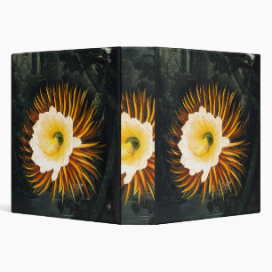 Vintage Night-Blowing Cereus Gothic Art 3 Ring Binder