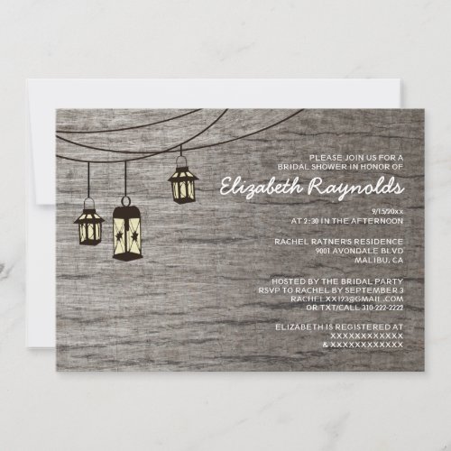 Vintage Night Light Bridal Shower Invitations