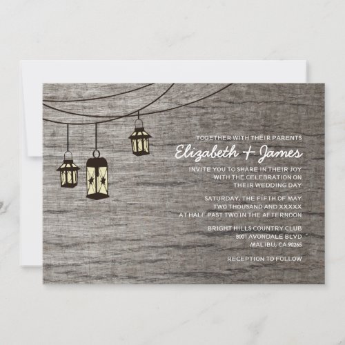 Vintage Night Light Wedding Invitations