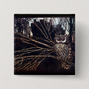 Vintage Night Owl Rackham Pinback Button