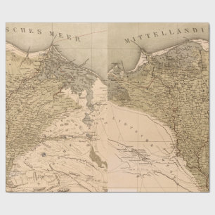Vintage Nile River Delta 1859 Wrapping Paper
