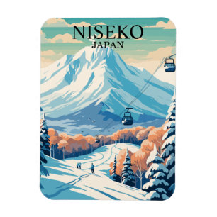 Vintage Niseko Japan Skiing Travel Magnet