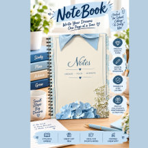 Vintage Nivea terature Notebook | Blue Floral