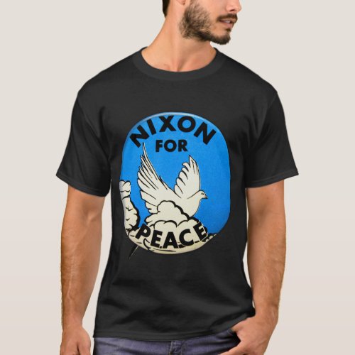 Vintage Nixon For Peace Button T_Shirt