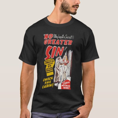 Vintage No Greater Sin Movie Poster T_Shirt