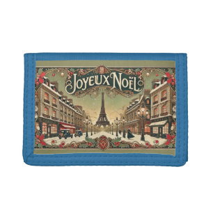 Vintage Noel in Paris Tri-fold Wallet
