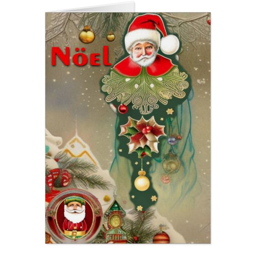 Vintage Noel Santa with Your Words Inside