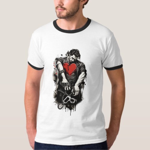 Vintage Noir Handcuffs  Heartbreak T_Shirt T_Shirt