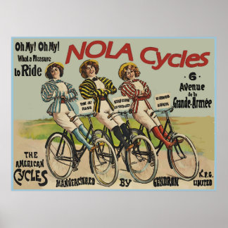 Vintage NOLA Cycles Ad Poster