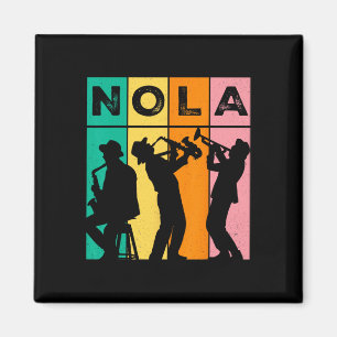 Vintage Nola New Orleans Mardi Gras Music Carnival Magnet
