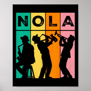 Vintage Nola New Orleans Mardi Gras Music Carnival Poster