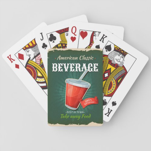 Vintage Nondescript Beverage Ad Playing Cards