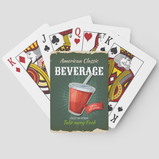 Vintage Nondescript Beverage Ad Poker Cards (Back)