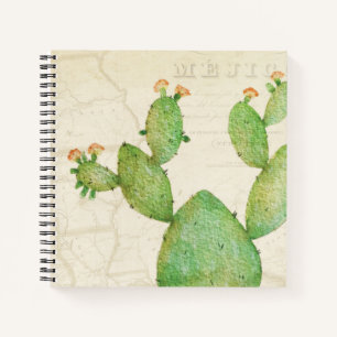 Vintage Nopal Cactus Spiral Notebook