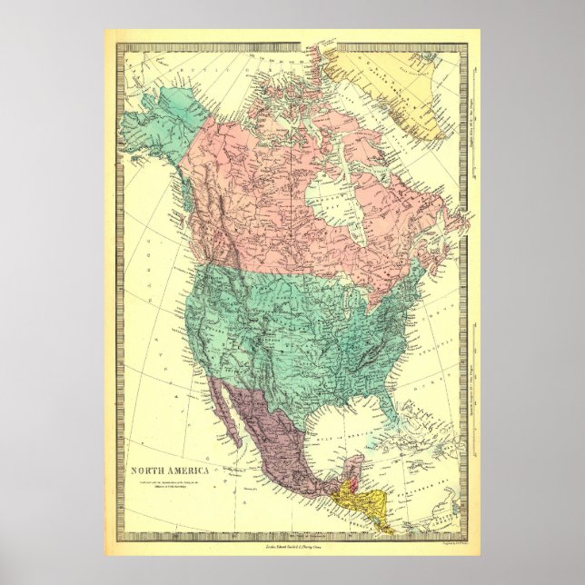 Vintage North America map Poster (Front)