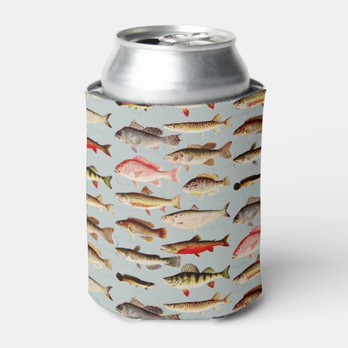 Vintage North American Fish Pattern Can Cooler