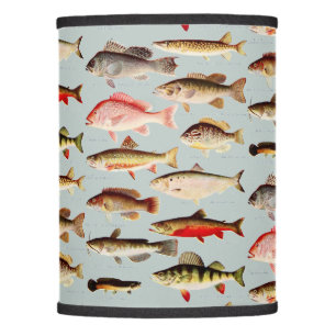 Vintage North American Fish Pattern Lamp Shade