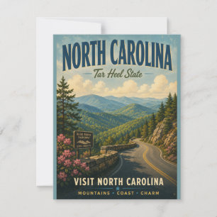 Vintage North Carolina Blue Ridge Parkway Scenic M Note Card