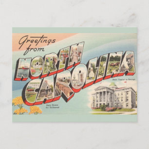 Vintage North Carolina Greeting Postcard