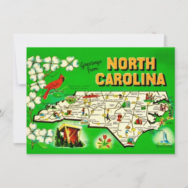 Vintage North Carolina Moving Announcement (Front)