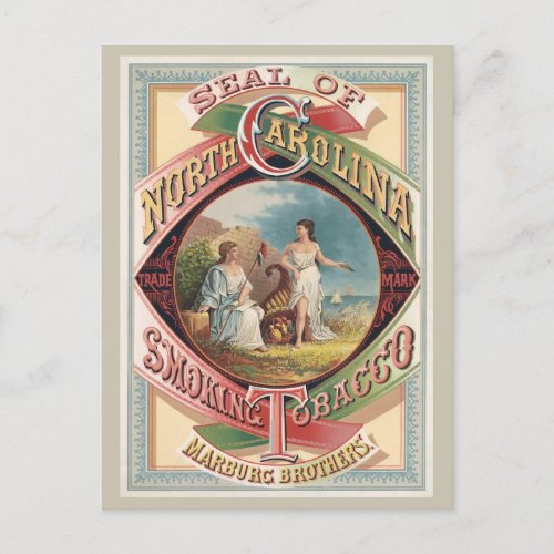 Vintage North Carolina Tobacco Advertisement Postcard