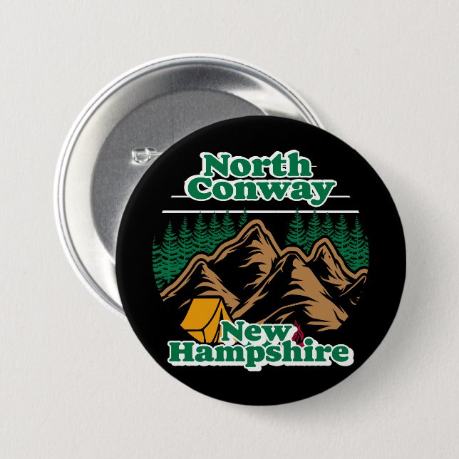 Vintage North Conway New Hampshire Button (Front & Back)